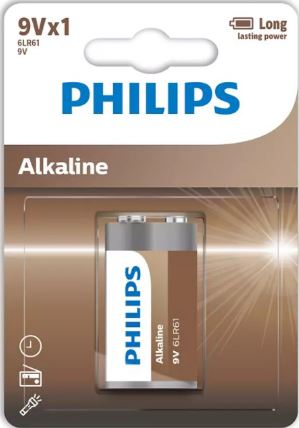 Pilha 6LR61 9V Alcalina Bronze - PHILIPS