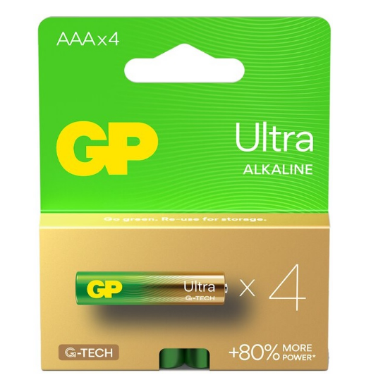 Blister 4 Pilhas Alcalinas LR03 AAA (ULTRA) - GP
