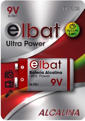 Pilha Alcalina 6LR61 9V - ELBAT