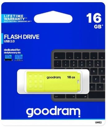 Pen Drive USB 2.0 16GB UME2 (Amarelo) - GOODRAM