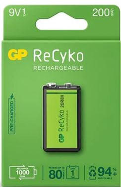 Pilha Recarregavel ReCyko+ 9V 200mAh - GP