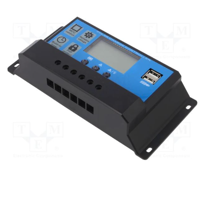 Controlador de Carga LCD 12/24V 40Ah USB PWM p/ Painel Fotovoltaico