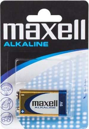 Pilha Alcalina 9V 6LR61 - MAXELL