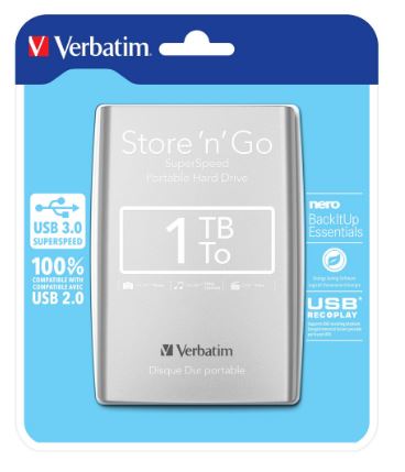 Disco Externo Store n Go 1TB Prateado - VERBATIM