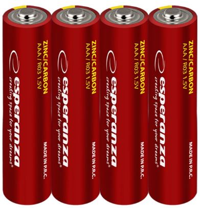 Pack 4 Pilhas AAA/R3 1,5V - ESPERANZA