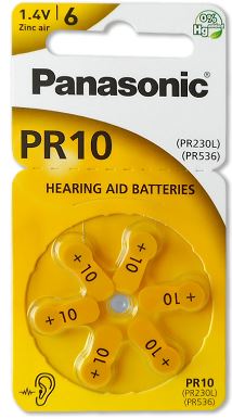 Pack 6x Pilhas p/ Aparelhos Auditivos - PR70/PR10/PR230/AZA10 - PANASONIC