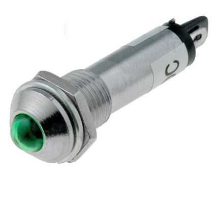 Avisador Metálico em LED 12VDC (Ø8,2mm) - Verde