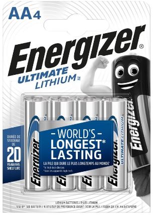 Blister 4 Pilhas Lithium Ultimate AA LR6 1,5V - ENERGIZER