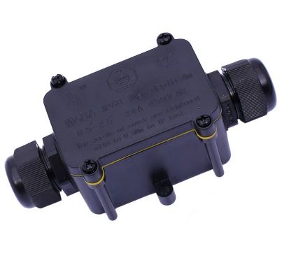 Ligador Estanque c/ Caixa (3 Pinos) 2 Vias 1.0~2.5mm2 IP68 p/ Instalações Eléctricas Exteriores