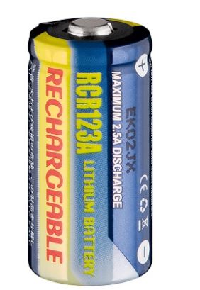 Pilha Recarregável LiFePO4 CR123 3V 500mAh