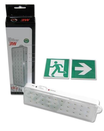 Armadura Saída Emergência 3W 180Lm (30 LEDs) Recarregável - NÃO-PERMANENTE