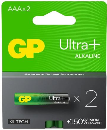 Blister 2 Pilhas 1,5V Alcalinas LR03 AAA (ULTRA PLUS+) - GP
