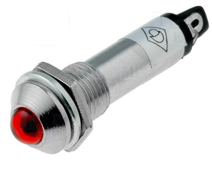 Avisador Metálico em LED 12VDC (Ø8,2mm) - Vermelho