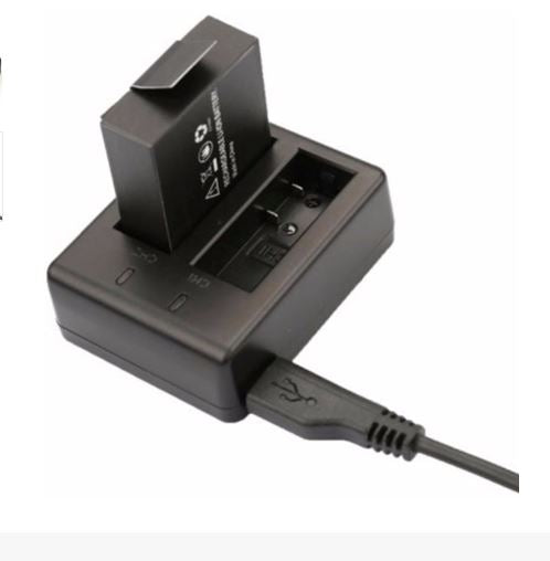 Carregador Duplo de Baterias p/ Camaras Desportos Radicais SJ4000/SJ5000/GitUp/GitUp2/GitUp2P