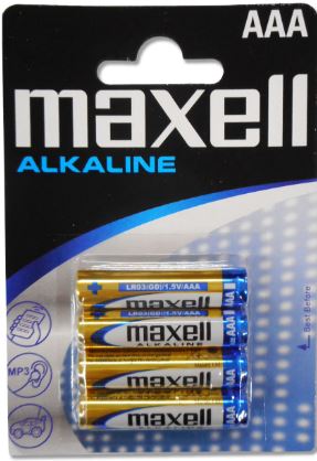 Blister 4 Pilhas Alcalinas 1,5V LR03 AAA - MAXELL