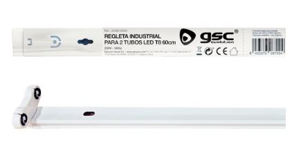 Armadura Dupla p/ 2 Lâmpadas Tubular LED T8 (60cm) - GSC