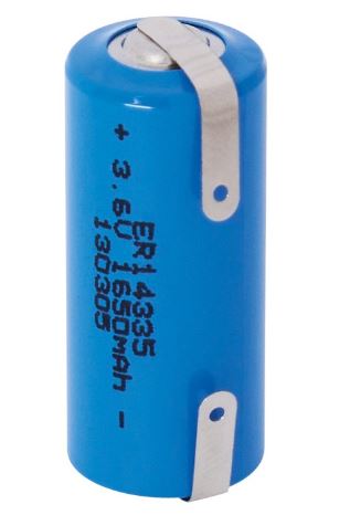 Pilha Litio Li-SOCl2 (ER14335) 3,6V 1650mAh c/ Patilhas - NIMO