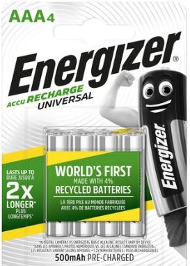 Pilha Recarregável AAA 500mAh HR03 1,2V - ENERGIZER