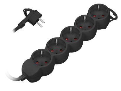 Extensão Quintupla Preto (3 mts) - ORNO
