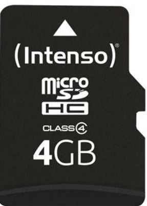 Cartão de Memória 4GB microSDHC Class 4 + Adaptador - INTENSO
