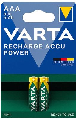 Blister 2x Pilhas Recarregáveis AAA (Micro) 800mAh - VARTA
