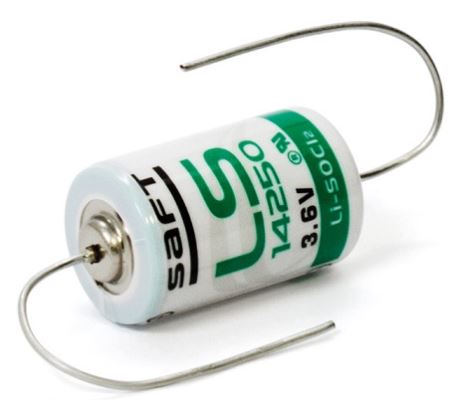 Pilha Litio Li-SOCl2 1/2AA 3,6V 1200mAh c/ Arames - SAFT