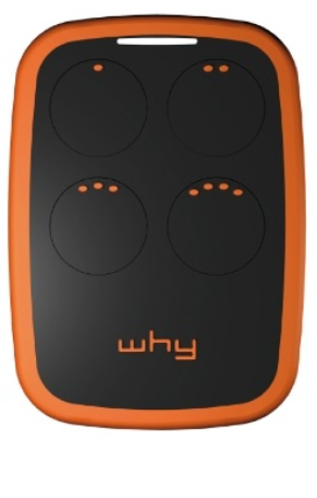 Comando Garagem 4 Canais 433,92Mhz c/ Auto-Aprendizagem (Laranja) - WHY EVO