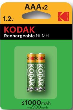 Blister 2x Pilhas Recarregáveis 1,2V AAA Ni-Mh 1000mAh - KODAK