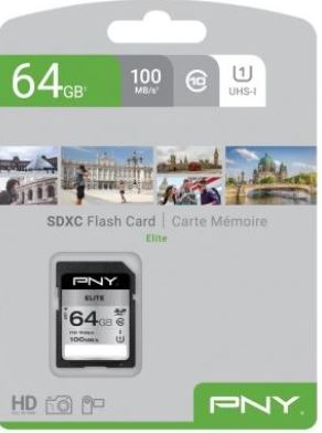 Cartão de Memória SDXC 64GB (Classe 10) - PNY