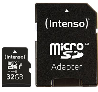 Cartão de Memória 32GB UHS-I Premium Class 10 + Adaptador - INTENSO