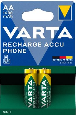 Blister 2x Pilhas Recarregáveis AA 1600mAh - VARTA