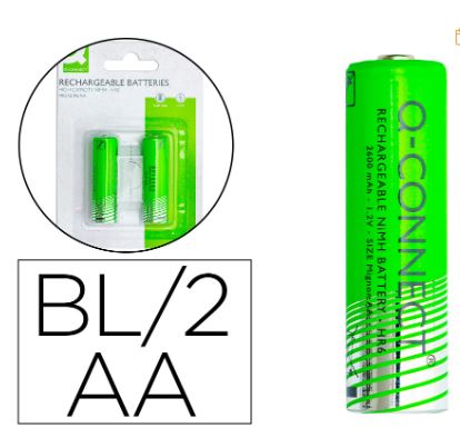 Blister 2x Pilhas Recarregáveis Ni-MH AA 1,2V 2600mAh - Q-CONNECT