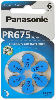 Pack 6x Pilhas p/ Aparelhos Auditivos - PR675/PR44/AZA675 - PANASONIC