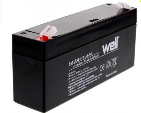 Bateria Chumbo 6V 3,3Ah (134 x 34 x 60mm) - WELL