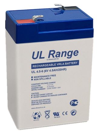 Bateria Chumbo 6V 4,5Ah (70 x 47 x 101 mm) - Ultracell