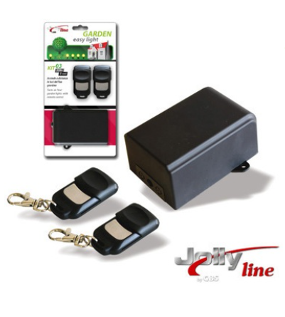 Kit Emissor Receptor 2 Canais e 2 Comandos (433MHz) Especial p/ Jardim - JollyLine
