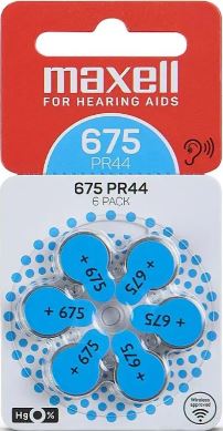 Blister 6x Pilhas PR44 (675) p/ Aparelhos Auditivos - MAXELL