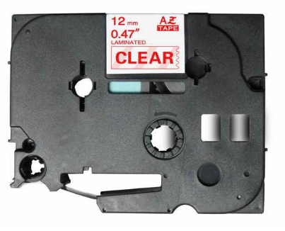 Cinta Rotuladora Generica Brother TZE-132 TZ-132 (Vermelho/Transparente)