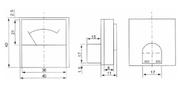 Amperimetro Painel 30A DC (40x40mm)