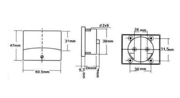 Amperimetro Painel 50mA DC (60x47mm) - VELLEMAN