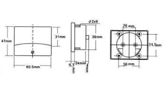 Amperimetro Painel 5A DC (60 x 47mm) - VELLEMAN