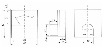 Amperimetro Painel 5A (40 x 40mm)