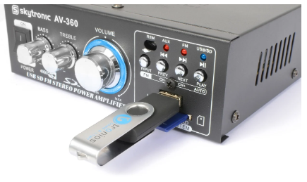 Amplificador Hi-Fi (FM/SD/USB/MP3) 2x 40W RMS - Skytronic AV360