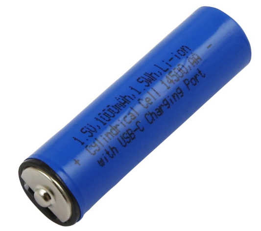 Bateria AA 1,5V 1000mAh 1,5Wh c/ Porta de Carregamento USB-C