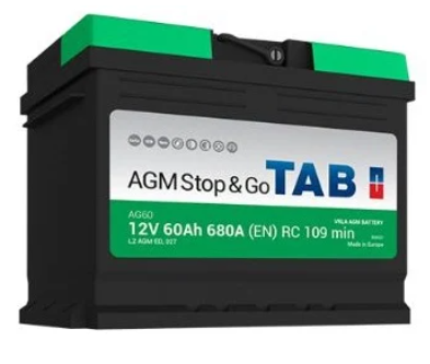 Bateria AGM Stop & Go p/ Automóvel 12V 60Ah (242 x 175 x 190mm)