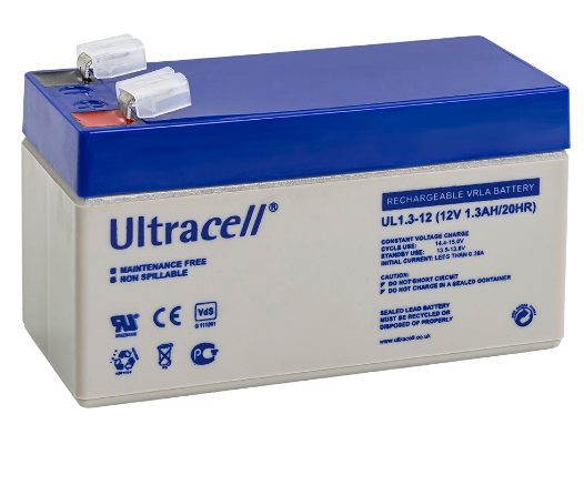 Bateria Chumbo 12V 1,3Ah (97 x 43 x 52 mm) - Ultracell