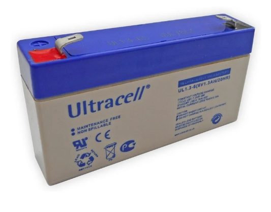 Bateria Chumbo 6V 1,3Ah (97 x 24 x 52 mm) - Ultracell