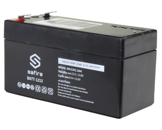 Bateria de Chumbo 12V 1,3Ah (97 x 58 x 65 mm) - SAFIRE