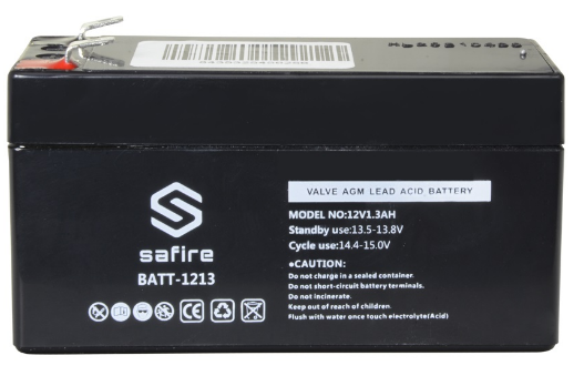 Bateria de Chumbo 12V 1,3Ah (97 x 58 x 65 mm) - SAFIRE