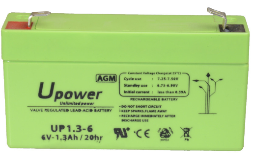 Bateria de Chumbo 6V 1,3Ah - UPOWER